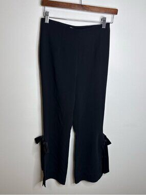 Cinq a Sept Lou Flare Side Split bow black pants size 0